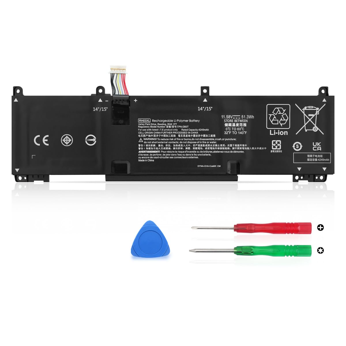51.3Wh RH03XL Laptop Akku für HP ProBook 445 G9 | 445 G10 | 450 G9 |450 G10