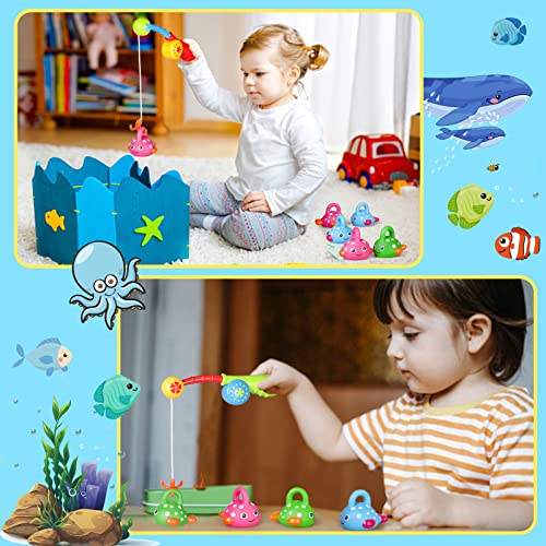 Bath Toys for Toddlers Kids Bathtub Fun Toys Fishing Game with Cute Spotted Fish and Fishing Rod, Christmas Toys for Boys Girls Children(Color Random) - Image 3