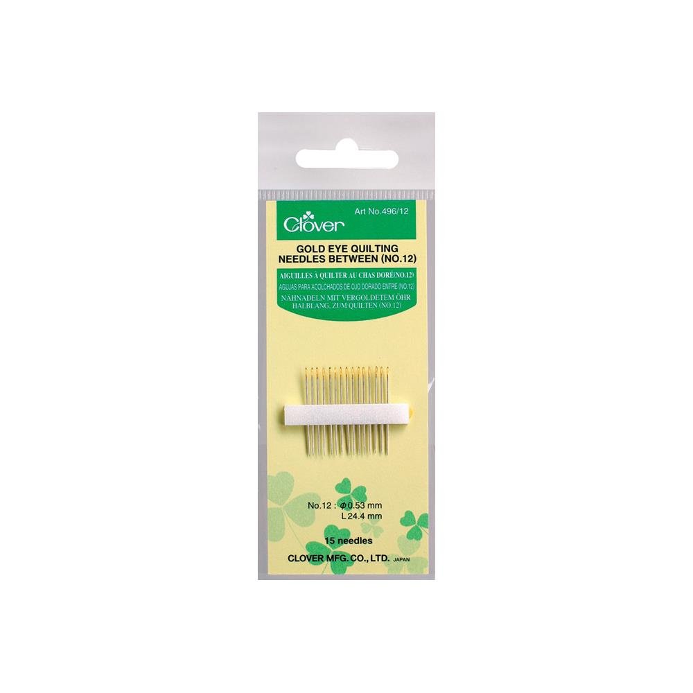 Clover Gold Eye Quilting Needles Between No. 12
