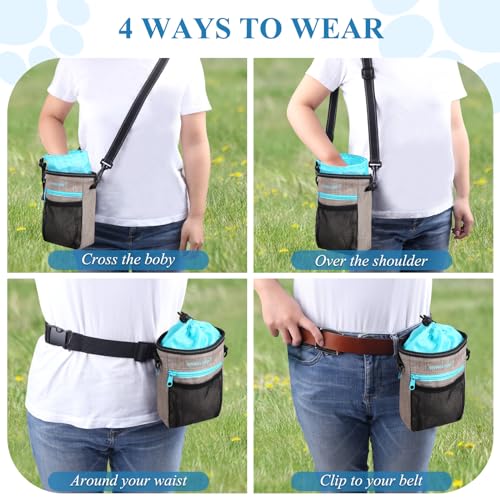 VIVAGLORY Dog Training Treat Pouch, 4Ways to Wear Dog Treat Bags, Built in Dog Waste Bag Dispenser Treats Training Bags with Reflective Adjustable Shoulder Strap, Heather Khaki VIVAGLORY Dog Training Treat Pouch, 4Ways to Wear Dog Treat Bags, Built in Dog Waste Bag Dispenser Treats Training Bags with Reflective Adjustable Shoulder Strap, Heather Khaki