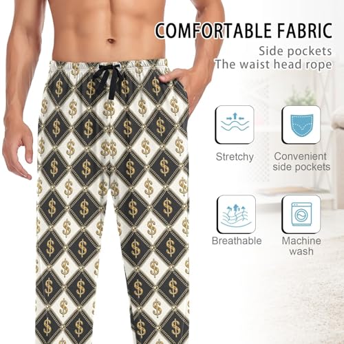 Laprad Men's Women's Long Sleeve Pajama Sets Dollar Sign Comfy 2 Piece Loungewear with Pockets4