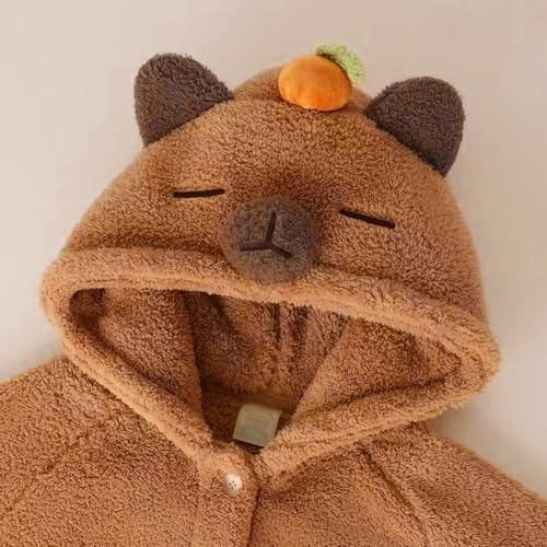 Pyjama capybara polaire femme chaud ensemble molleton à capuche - 5