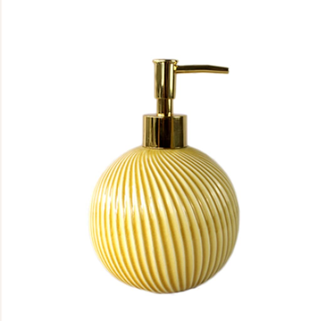 Soap Dispenser Soap Dispenser Soap Pump Embossed Ceramic Bottle Press Bottle Lotion Dispenser Hotel Soap Dispenser Nordic Lotion dispenser (Color : Yellow)