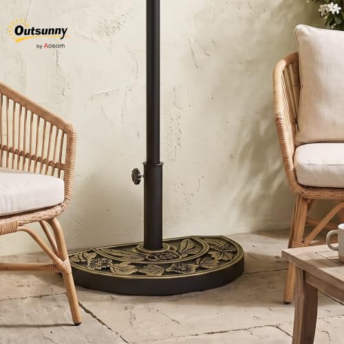 Soporte de parasol para balcón estrecho con base semicircular Outsunny 3