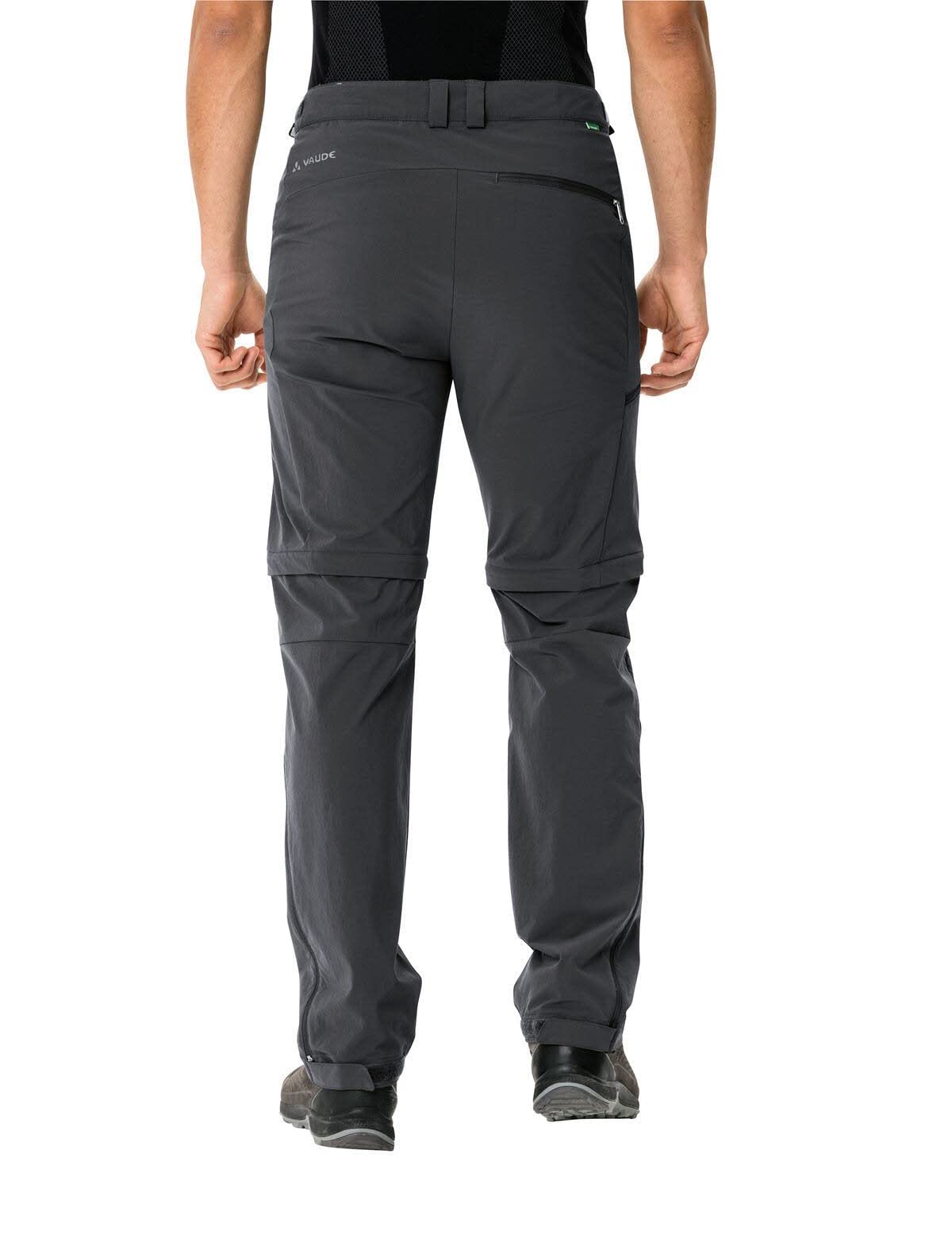 VAUDE Wanderhose Herren Farley Stretch T-Zip Pants – Schwarz – Gr. 60 Short | Wasserabweisende Herren Wanderhose Zip off – atmungsaktive Trekkinghose - abnehmbare Beine – komfortabel & schnelltrocknend