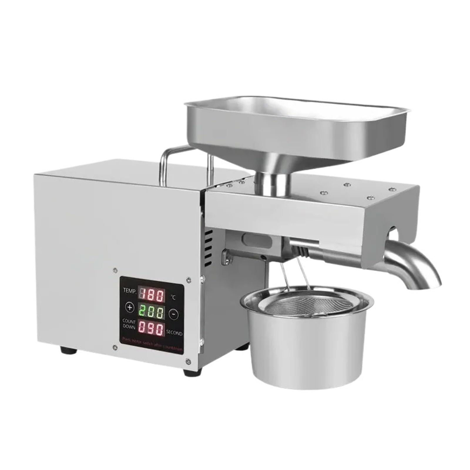 HCZKIUJY Automatic Household Coconut Olive Oil Press Machine Peanut FLaxseed Extractor Cold Hot 1500W Intelligent Temperature Control