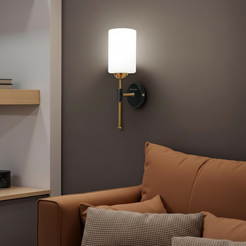Avior Wall Light - Modern Gold & Frosted Glass -4