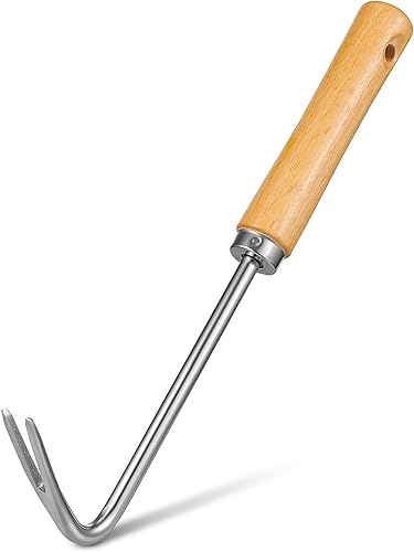 Miniatura 1 de Happyyami Herramientas de desmalezadora de mano para jardín con mango Herramienta de ribete Herramienta de tracción Mango de haya, Césped,