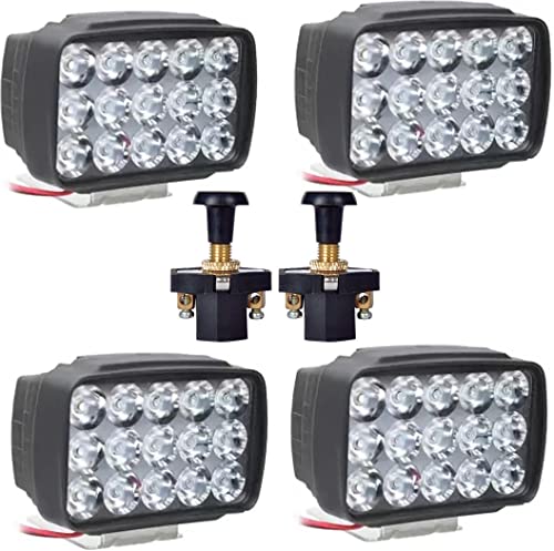 A4S AUTOMOTIVE & ACCESSORIES Bike Led Fog Light 15 Led 4 Fog Lights With 2 Push Button Combo – Pack of 6 For All Bike And Scooty Or Car’s