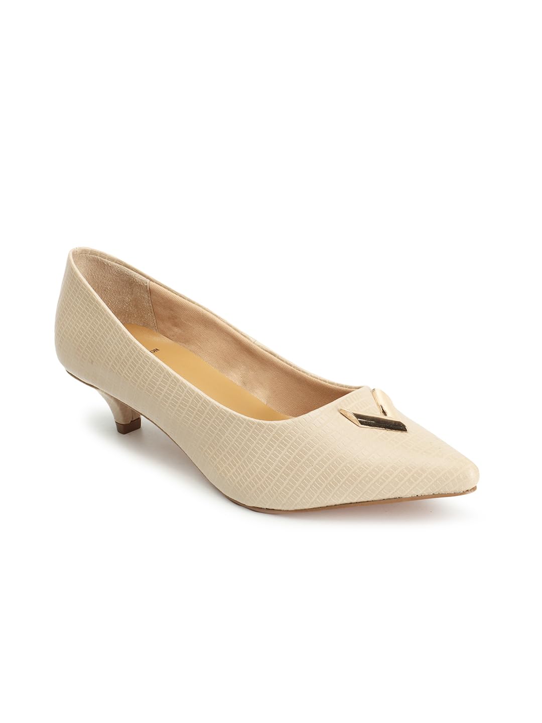 Carlton London Women’s Textured Pointed Toe Block Heel Pumps