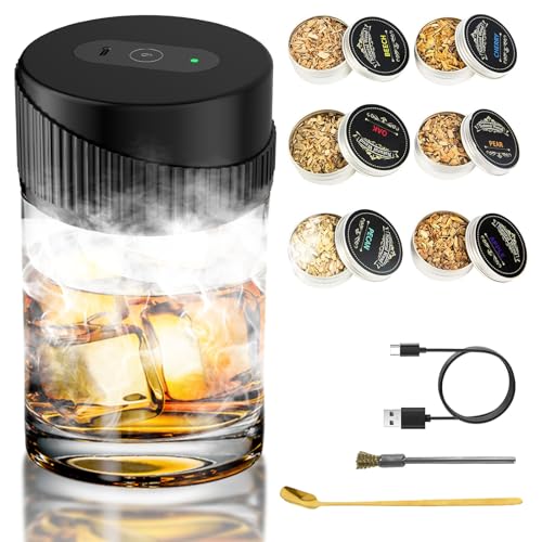 DriveNova Elektrischer Cocktail Smoker Kit - Altmodisch Whiskey Smoker Set mit 6 Holzchips, USB-C wiederaufladbar Whiskey Räucherset Cocktail Zubehör für Whiskey und Bourbon, Geschenk Herren DriveNova Elektrischer Cocktail Smoker Kit - Altmodisch Whiskey Smoker Set mit 6 Holzchips, USB-C wiederaufladbar Whiskey Räucherset Cocktail Zubehör für Whiskey und Bourbon, Geschenk Herren