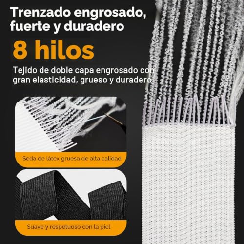 Miniatura 5 de Aerzouser 20m Doma Elastica Costura, 20mm Elastico Costura Schwarz Weiß, Cinta,Manualidades Costura Diy, Cuerda Plana Trenzada, Elástico Para Pantalones Ropa
