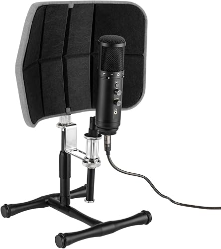 Miniatura 3 de Audio-Technica AT4040 Micrófono de condensador cardioide de dirección lateral, 20 Hz, paquete con filtro de aislamiento de escritorio (gris),