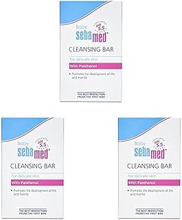 Sebamed Baby Cleansing Bar 100 gm|pH 5.5 |Newborn bathing|Soap Free|Tear Free| (Pack of 3)