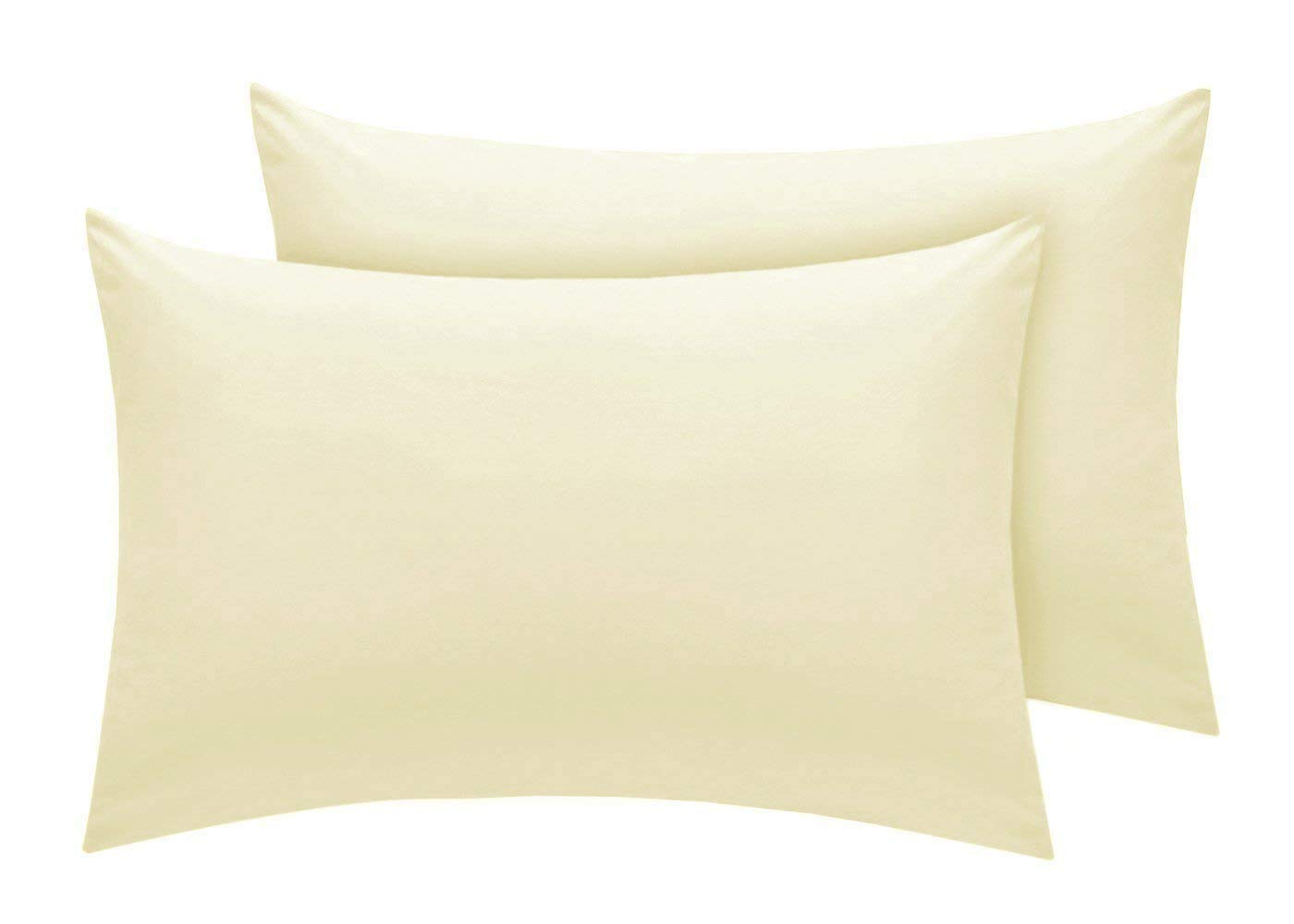 Comfy Nights Egyptian Cotton 200 Thread Count Plain Dyed Pillow Pairs (Cream, House Wife Pillow Pair)