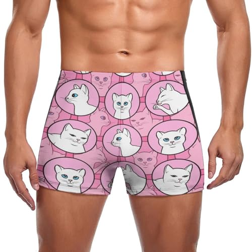 Maillot de bain blanc homme boxer natation et swimming trunks