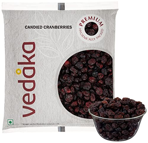 Image of Amazon Brand - Vedaka Premium Whole Candied Blueberries, 200g + Amazon Brand - Vedaka Premium Whole Candied Cranberries, 500g