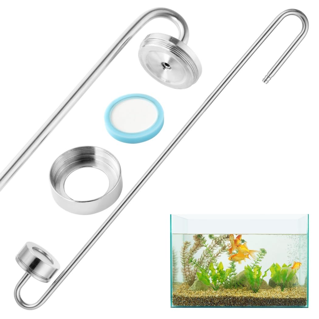 Generisch Aquarium-CO2-Diffusor, CO2-Diffusor mit hoher Lösungsrate für Fischbecken, S-förmiger CO2-Bubbler-Refiner, 12 Zoll, für Wasserpflanzen und zur Unterstützung der Photosynthese