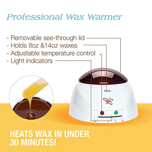 Image of Gigi Brazilian Waxing Kit - At-Home Hair Removal Kit with Warmer, Hard Wax, and Pre & Post Treatments for Face, Bikini, and Body, 1-Set