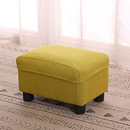 Reposapiés plegable, taburete otomano pequeño, taburete otomano de tela, taburete otomano de 4 patas, antideslizante, patas de madera maciza, moderno, para el hogar, sala de estar, dormitorio