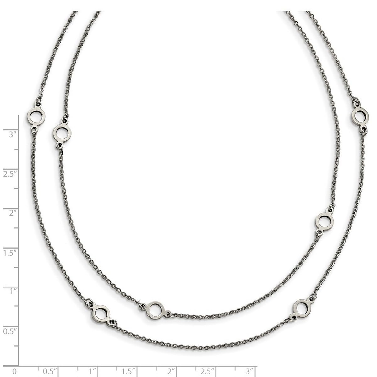 JewelryWeb Halskette für Damen, Edelstahl, poliert, Karabinerverschluss, zwei Stränge mit 5,1 cm Verlängerung, 39,5 cm