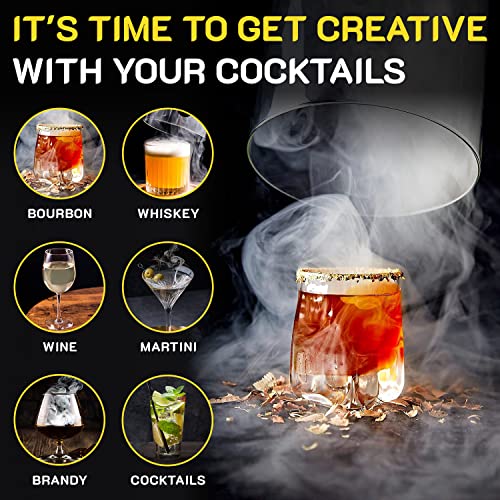 Smoking Gun Wood Smoke Infuser - Universal Kit, 14 Pcs, Smoker Machine With Accessories And Wood Chips - Cold Smoke For Food And Drinks - Gift For Man #TOP6