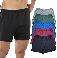 Kit 5 Cuecas Samba Canção Pijama de Dormir Masculino Algodão Cores Lisas Confortável Short