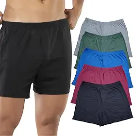 Kit 5 Cuecas Samba Canção Pijama de Dormir Masculino Algodão Cores Lisas Confortável Short