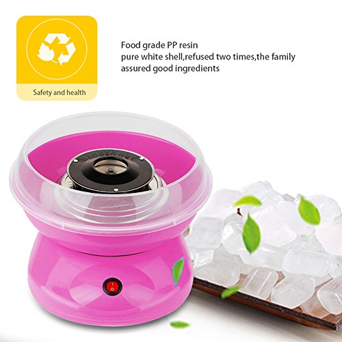 Foto von Zuckerwattemaschine für Zuhause, Zuckerwatte-Maschine Set Mit Zuckerwatte Stäbchen & Messlöffel, Zuckerwatte in nur 2 min (Rosa)
