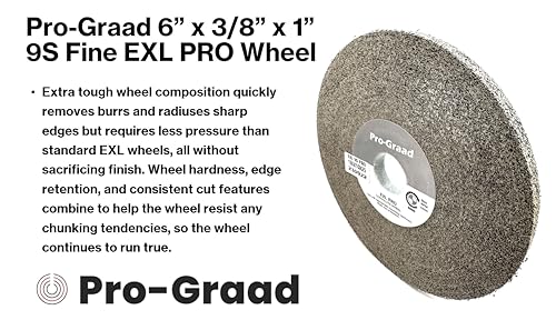 Image of EXL PRO Convolute Deburring Polishing Wheel - 6 inch x 3 /8 inch x 1 inch 9S Fine Silicon Carbide - Professional Grade - Metal Deburring, Finishing and Polishing Wheel - (1 Pack)
