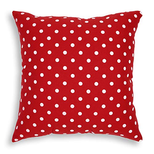 Cackleberry Home Red And White Polka Dot Fabric Decorative Square Throw Pillow Case Covers 20 X 20 Inches, Set Of 4 #TOP1