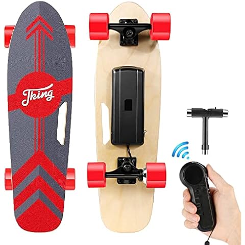 Caroma Electric Skateboard with Wireless Remote Control, 350W Motor, 12.4MPH Top Speed, 6.2-7.5mi Range, 3-Speed Adjustment, Max Load 220lbs, Electric Skateboard for Adult Teens Cover