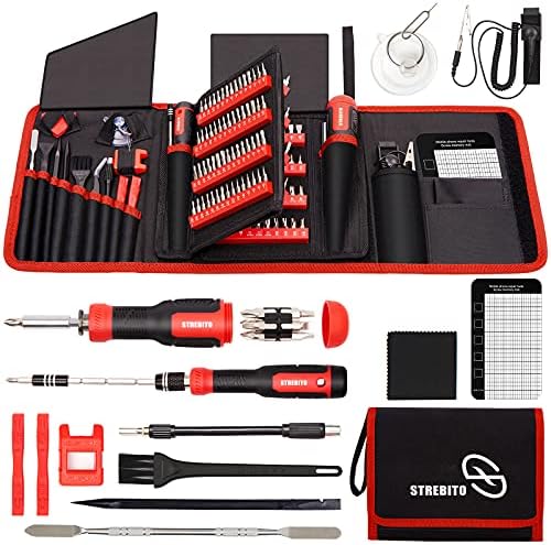 STREBITO Precision Screwdriver Set 191-Piece Multi-Bit Drivers with Torx, Triangle, Phillips, Triwing, Hex, Electronic Repair Tool Kit for Computer, iPhone, Laptop, PC, Cell Phone, PS4, Xbox, Nintendo