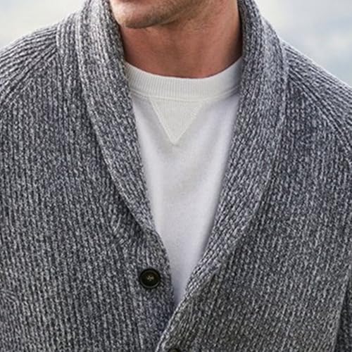 Mens Wool Blend Knitwear with Pockets Slim Fit Button Down Knitted Cardigan Shawl Collar Loose Fit Cardigans3