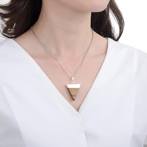Miniatura 2 de 1 collar con colgante de triángulo de piedras preciosas naturales, piedra de cristal curativo, cuarzo, reiki, chakras, roca energética, 18 pulgadas,
