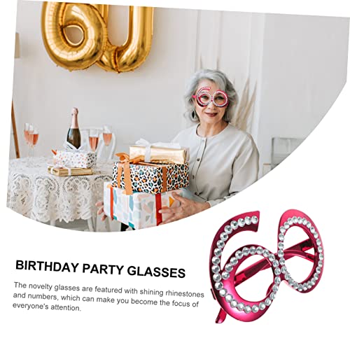 MERRYHAPY 1 Par De Óculos De Aniversário Óculos De Sol De Aniversário Óculos De 60 Anos De Festa De