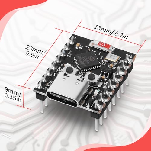 ESP32 ESP32-C3 Development Board, USB C Supermini ESP32 C3 2.4GHz Wi-Fi & Bluetooth 5.0 Pre-Soldered Pins Development Board for Arduino, 3PCS - Image 6