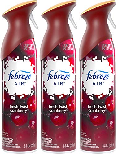 Febreze 037000988854 Air Freshener Spray-Limited Edition-Winter Collection 2017-Fresh-Twist Cranberry-Net Wt. 8.8 OZ (250 g) Per Bottle-Pack of 3 B, kkk