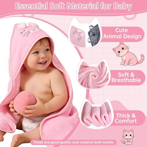 Image of Hooded Baby Towels 2 Pack, Baby Bath Towels for Newborns Essential