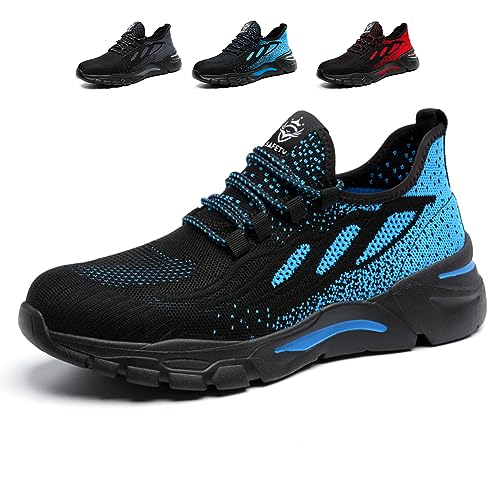 NuCamper Scarpe Antinfortunistiche Uomo Donna Scarpe da Ginnastica in Acciaio Leggere e Traspiranti Scarpe da Antiscivolo Sneaker Lavoro Scarpe di Sicurezza Scarpe Protettive