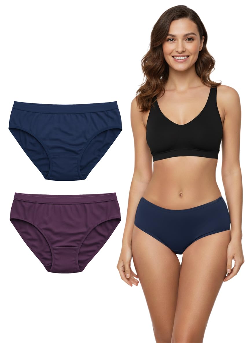 Womens Full Coverage Cotton Briefs Solid Hipster Panty-image-45
