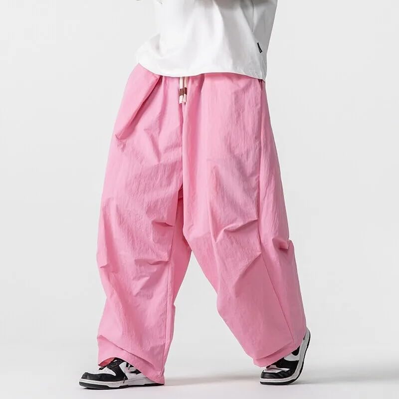 American Style Cargo Pants Casual Mens Spring Summer Male Harem Loose Elastic Waist Wide Leg Trouser4