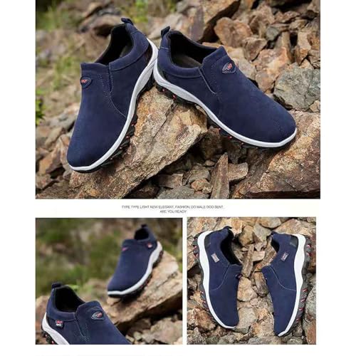 Classic Outdoor Breathable Lightweight Walking Shoes, Outdoor Waterproof Wear-Resistant Sawbehind Leather Shoes Men, Spacious Toe Area, Arch Support4