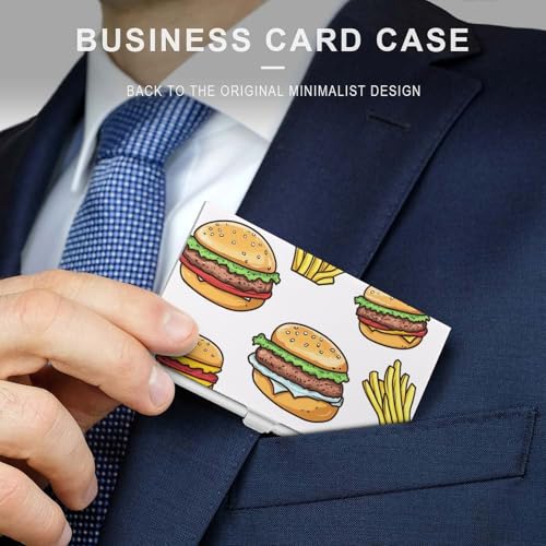 Hamburger Fried Business Card Case Pocket Card Holder Slim Card Wallet for Men Women3