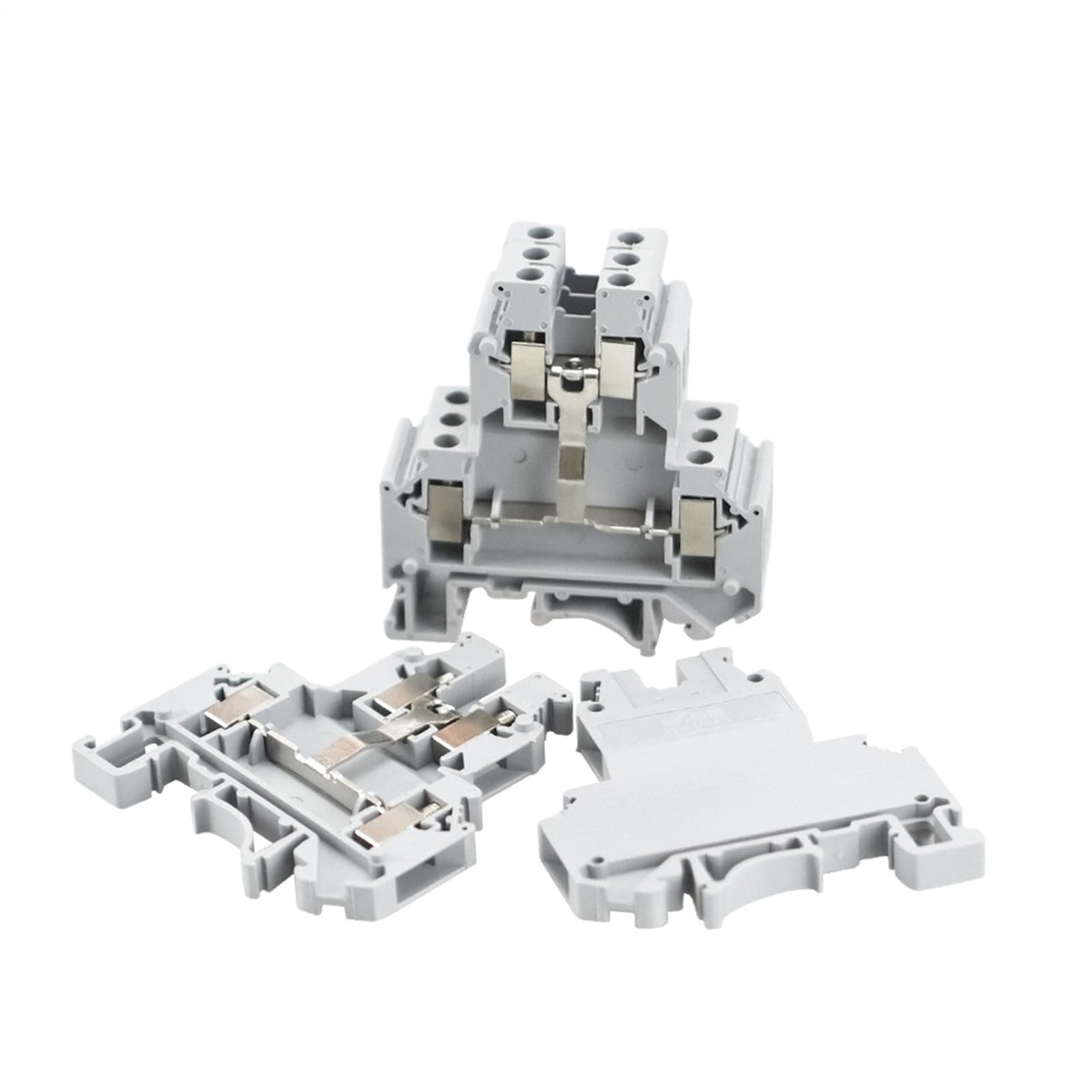 Din Rail Terminal Block Screw Connection Electrical Double Levels UKK3-PV Wire Conductors 10pcs