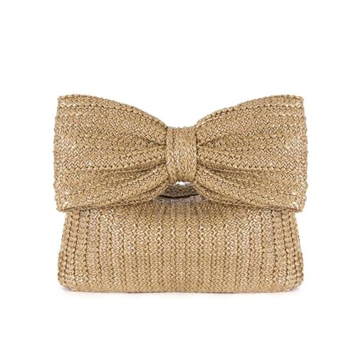 Image of BRYCTSISEN Women Straw Beach Clutch Purse Handbag Summer Elegant Vacation Style Shoulder Bag Crossbody Bag