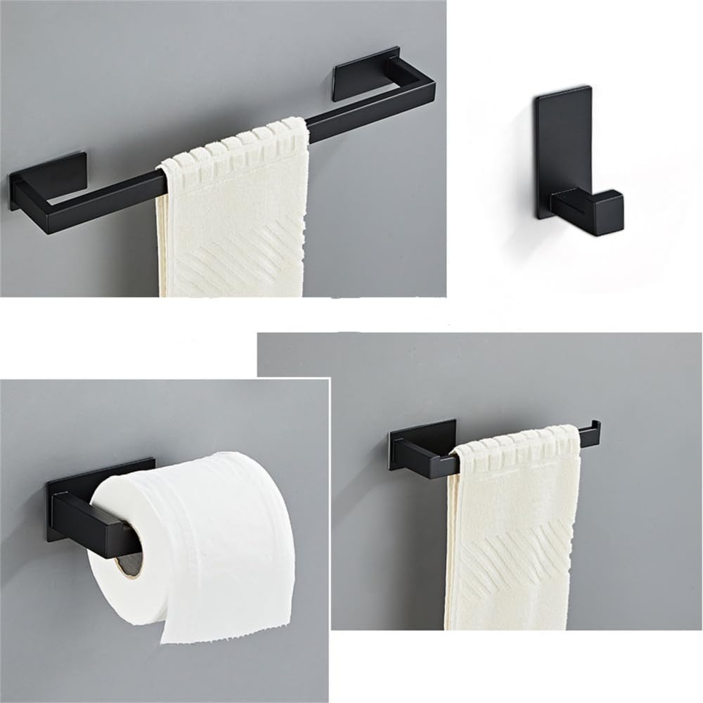 バスルームハードウェアセットアクセサリーゴールドタオルバーラックブラックタオルレールトイレットペーパーホルダー壁掛けローブフック、ブ ホワイトゴールド  バスルームハードウェアセット アクセサリー ステンレススチール タオルラック トイレットペーパーホルダー ...