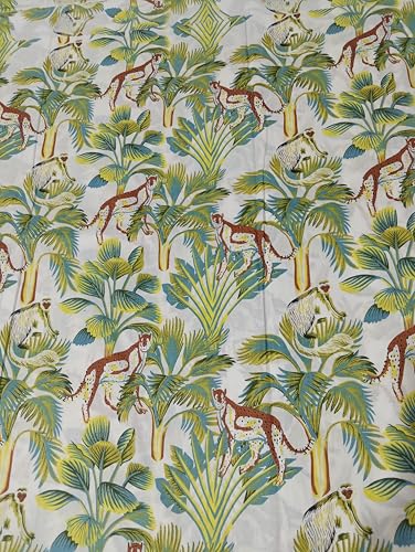 Image of Doraya Pure Cotton Dress Making Fabric Sanganeri Print Jaipuri Hand Block Printed Unstitched Dress Material for Women Blouse /Plazzo,Kurti /Lehenga Piece Womens 43 inch Inches Width (White 3, 2.5 Meter)