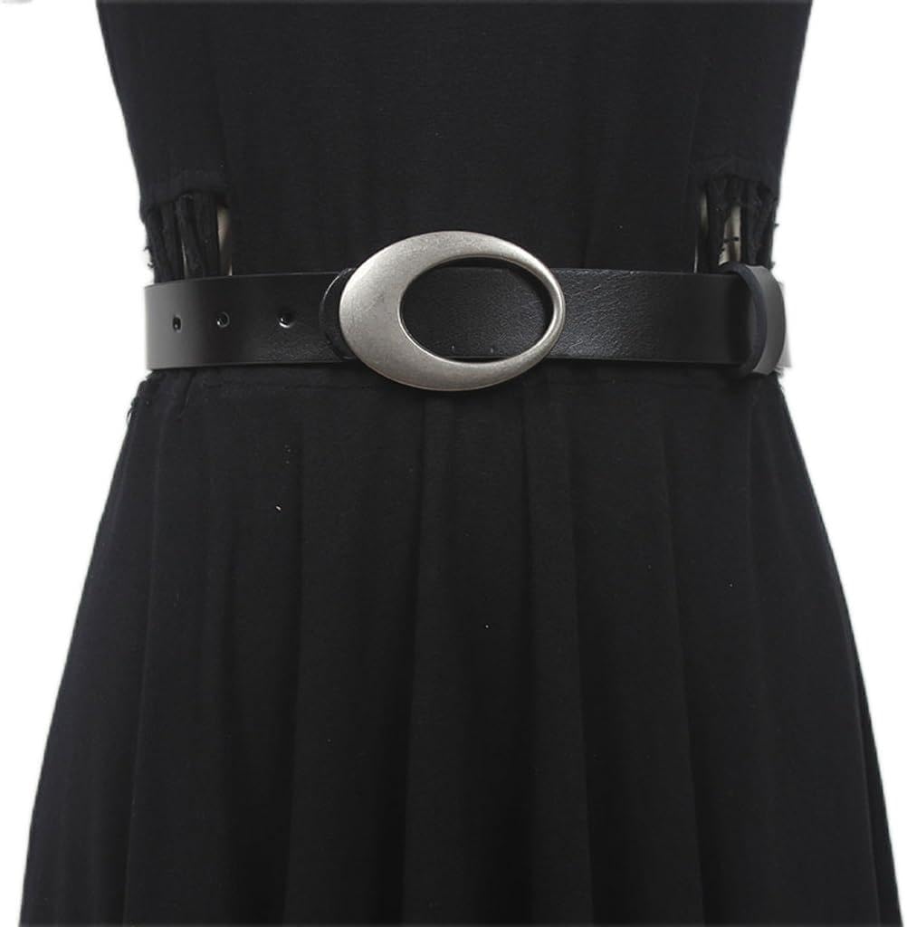 Cowhide leather with oval buckle belt Spice belt