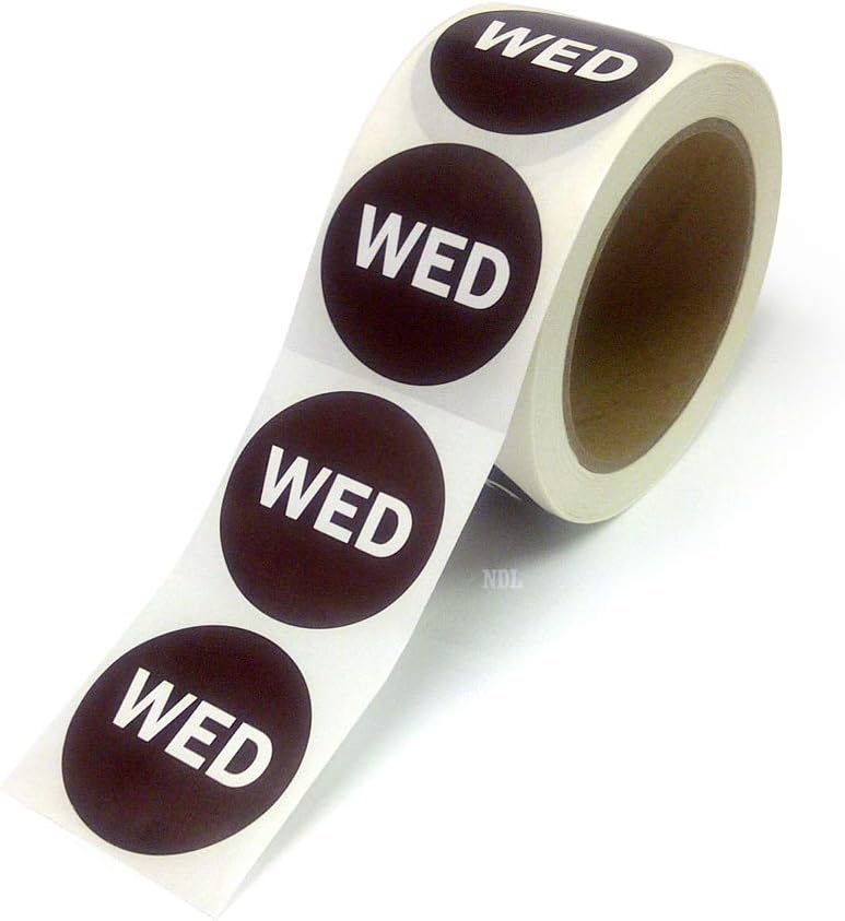 NextDayLabels - 2" Round Inventory Control Day of The Week Labels - 500 Per Roll (WED) image 2